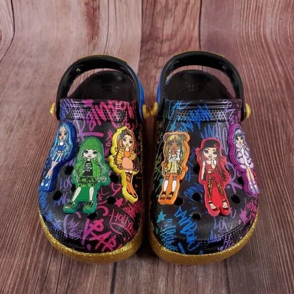 Crocs Rainbow High Cutie Crush Kids Size 12C Multicolor Walking Clogs Sandals