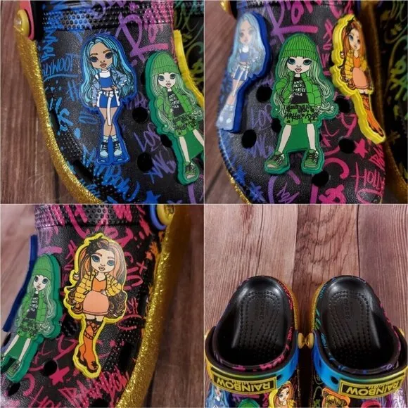 Crocs Rainbow High Cutie Crush Kids Size 12C Multicolor Walking Clogs Sandals