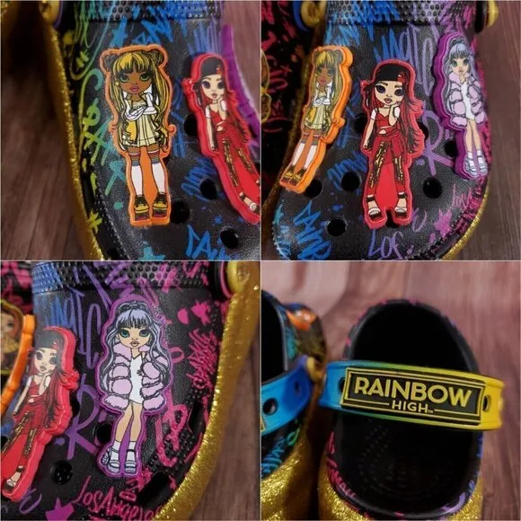 Crocs Rainbow High Cutie Crush Kids Size 12C Multicolor Walking Clogs Sandals