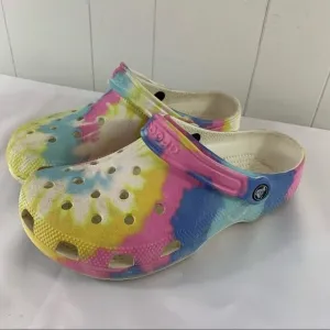 CROCS Tie Dye Crocband Clogs Mule Sandals Slip On