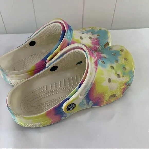 CROCS Tie Dye Crocband Clogs Mule Sandals Slip On