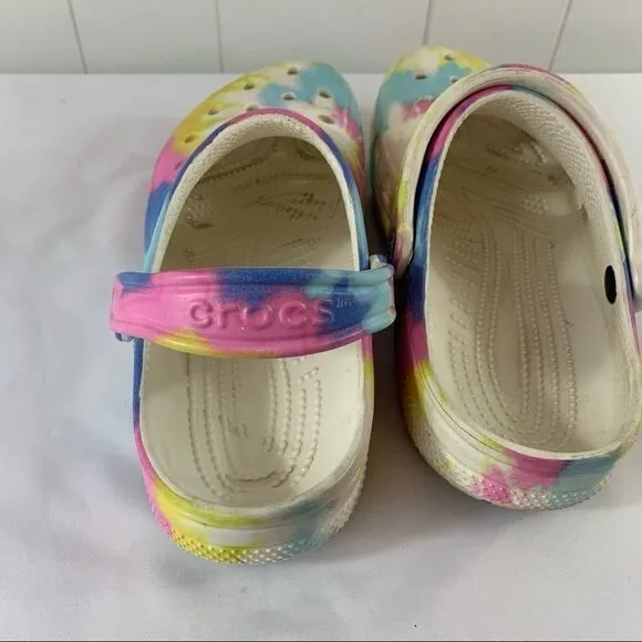 CROCS Tie Dye Crocband Clogs Mule Sandals Slip On