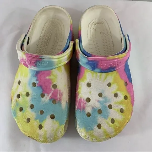 CROCS Tie Dye Crocband Clogs Mule Sandals Slip On