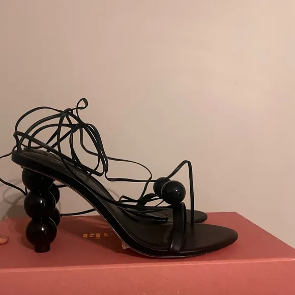 Cult Gaia Black Karina Heel Sandals