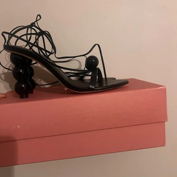 Cult Gaia Black Karina Heel Sandals