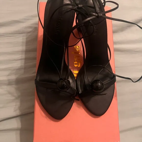 Cult Gaia Black Karina Heel Sandals