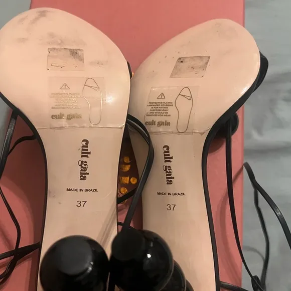 Cult Gaia Black Karina Heel Sandals