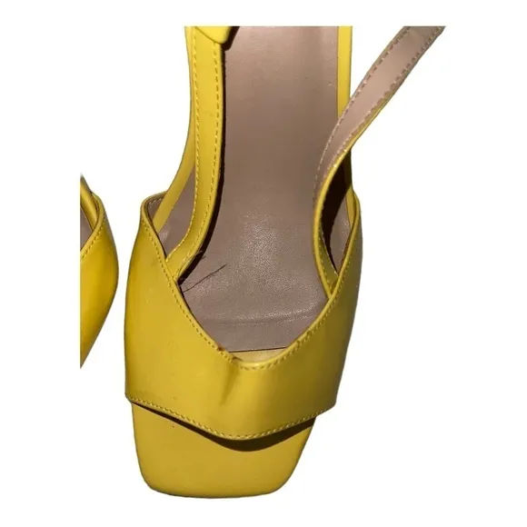 CUPCAKES &amp; CASHMERE Revolve Yeeva Open Toe Slingback Sandals Yellow Size 10