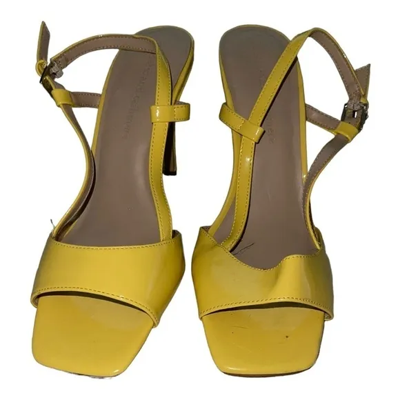 CUPCAKES &amp; CASHMERE Revolve Yeeva Open Toe Slingback Sandals Yellow Size 10