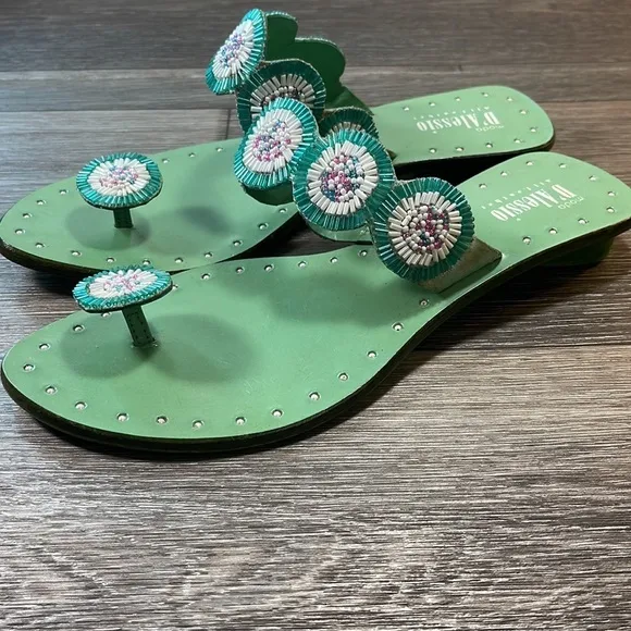D Alessio all leather sandals woman’s size 9 (f54)