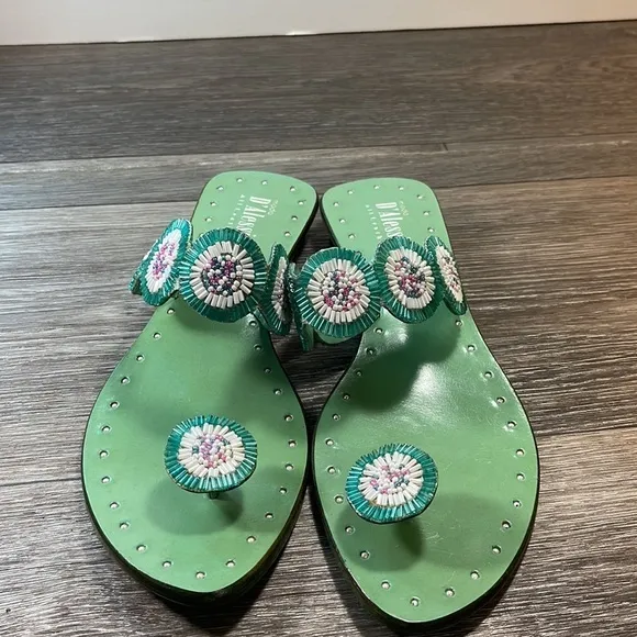 D Alessio all leather sandals woman’s size 9 (f54)