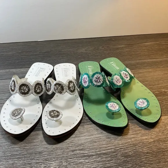 D Alessio all leather sandals woman’s size 9 (f54)