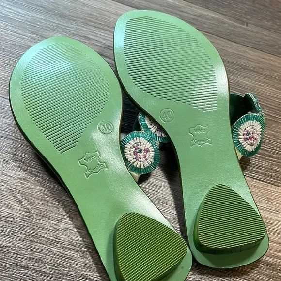 D Alessio all leather sandals woman’s size 9 (f54)