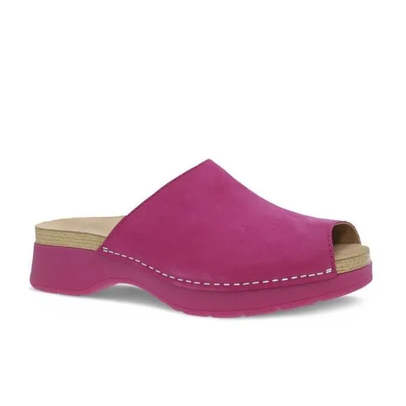 DANSKO RAVYN FUCHSIA MILLED NUBUCK slip on sandals women size 8.5 (39)