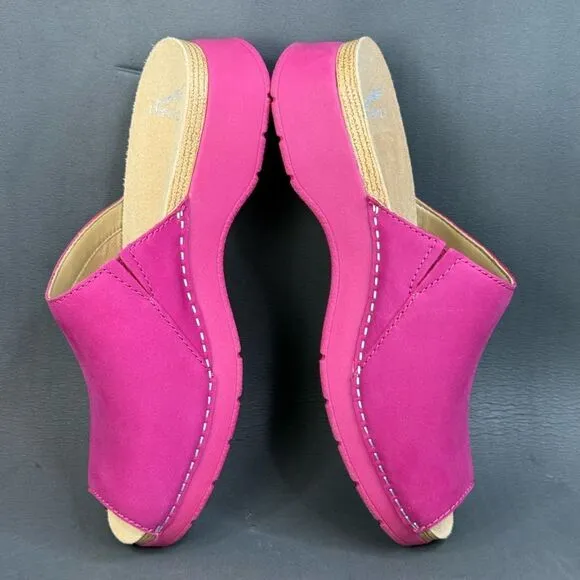 DANSKO RAVYN FUCHSIA MILLED NUBUCK slip on sandals women size 8.5 (39)