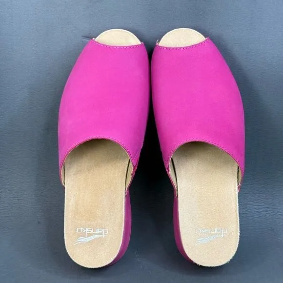 DANSKO RAVYN FUCHSIA MILLED NUBUCK slip on sandals women size 8.5 (39)