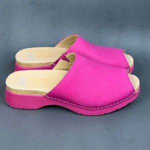 DANSKO RAVYN FUCHSIA MILLED NUBUCK slip on sandals women size 8.5 (39)