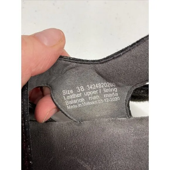 Dansko Women’s Stacey Wedge Sandals Size EU 38 / US 7.5 8 Black Metallic