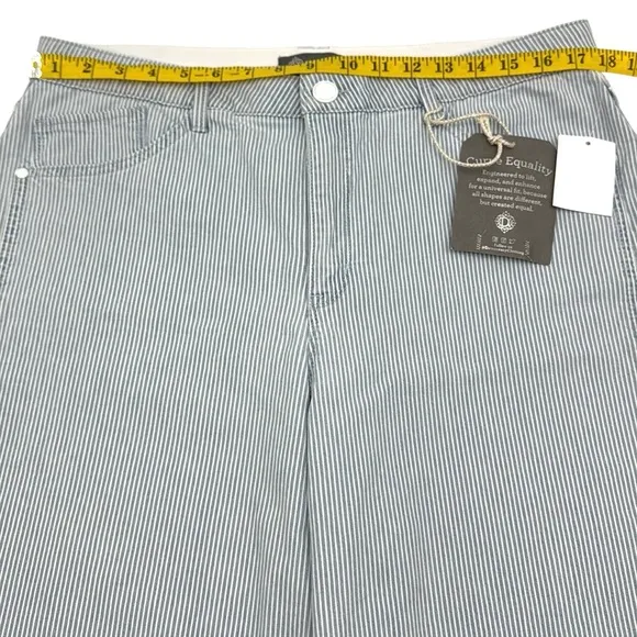 Democracy Ab Technology Railroad Stripe Wide Leg Ankle Crop Pants Size 16