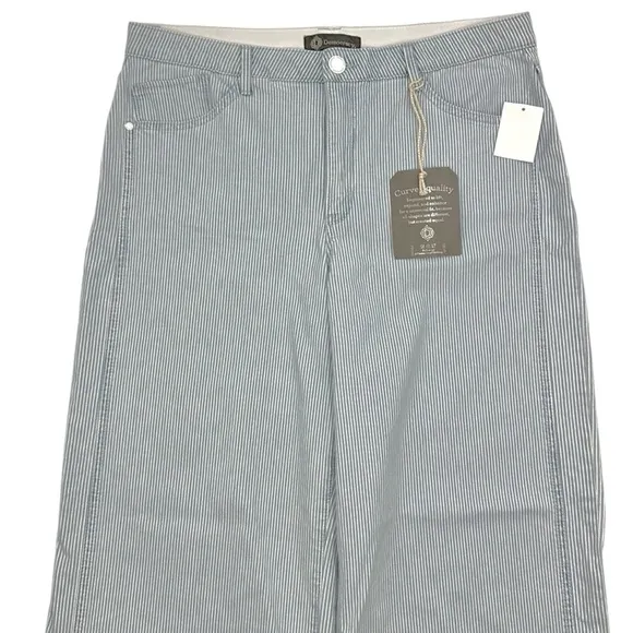 Democracy Ab Technology Railroad Stripe Wide Leg Ankle Crop Pants Size 16