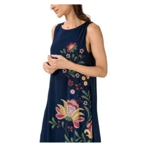 Desigual Navy Blue Rayon Casual Sleeveless Knee Length Floral Dress M