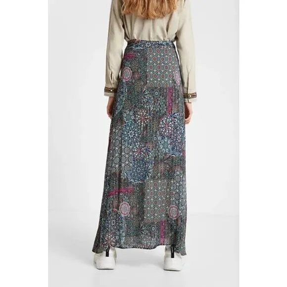DESIGUAL NWT $145 Icaria Maxi Button Front Skirt
