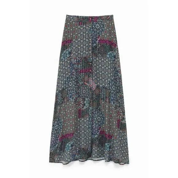 DESIGUAL NWT $145 Icaria Maxi Button Front Skirt