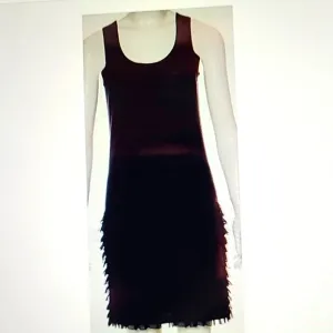 DIANE von FURSTENBERG Black Wool and Silk Mini Dress - Size: S