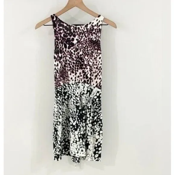 Diane von Furstenberg DVF OBLIXE Mini Short SILK Dress Leopard Rain Size…