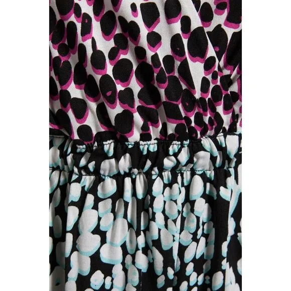 Diane von Furstenberg DVF OBLIXE Mini Short SILK Dress Leopard Rain Size…