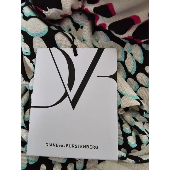 Diane von Furstenberg DVF OBLIXE Mini Short SILK Dress Leopard Rain Size…