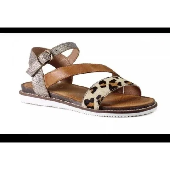 Diba True NEW Women’s Leopard Print And Gold Leather  Fiesta Time Sandals 8