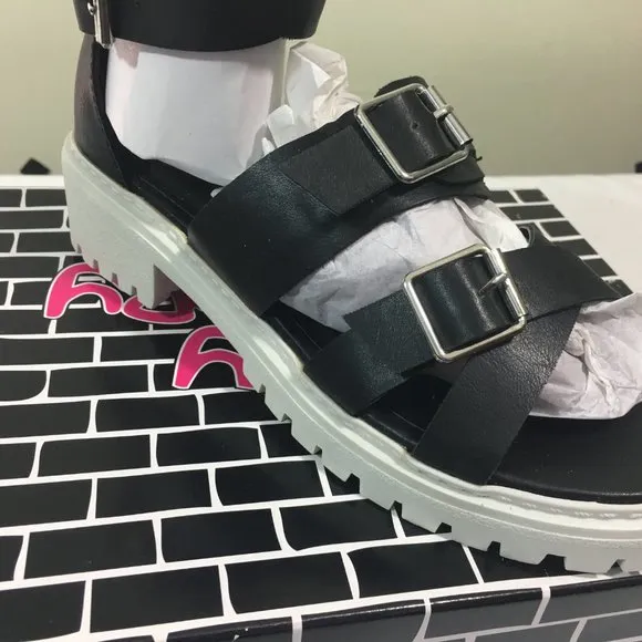 Dirty Laundry Black Lilybelle Sporty Sandals 7.5