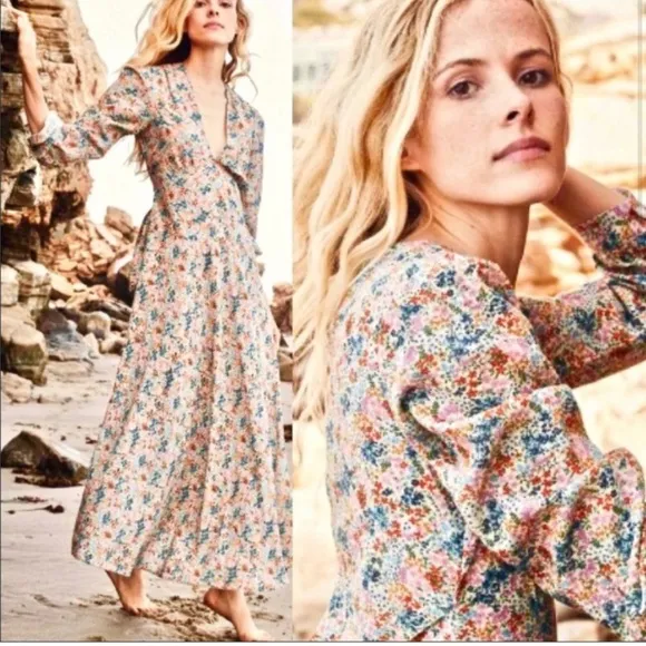 Doen Charleston Dress in Cream Ladybird Floral