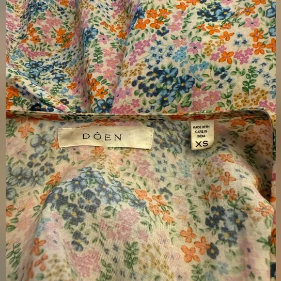 Doen Charleston Dress in Cream Ladybird Floral