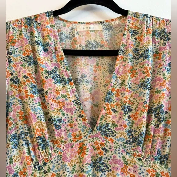 Doen Charleston Dress in Cream Ladybird Floral