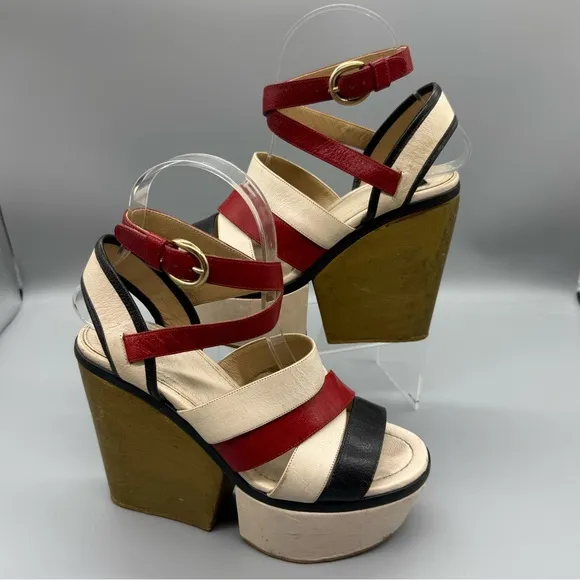 DOLCE GABBANA VINTAGE RARE Women's Platform Wedge Sandals
