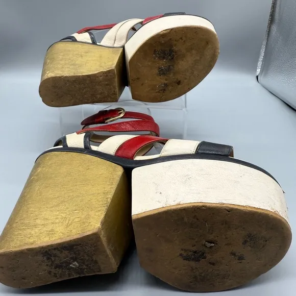 DOLCE GABBANA VINTAGE RARE Women's Platform Wedge Sandals