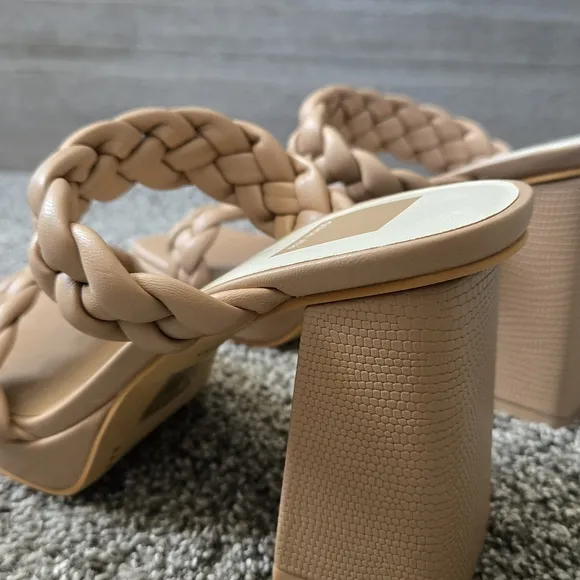 Dolce Vita Ashby Cafe Stella Women's Tan Braided Block Heel Sandals NEW size 7