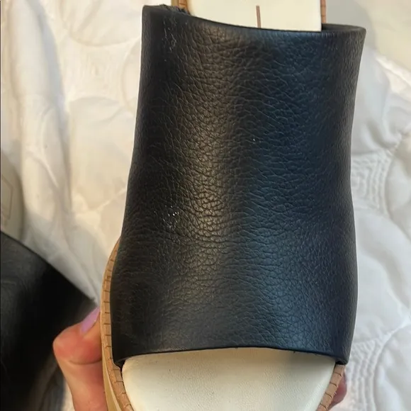 Dolce Vita Black Leather Platform Sandals