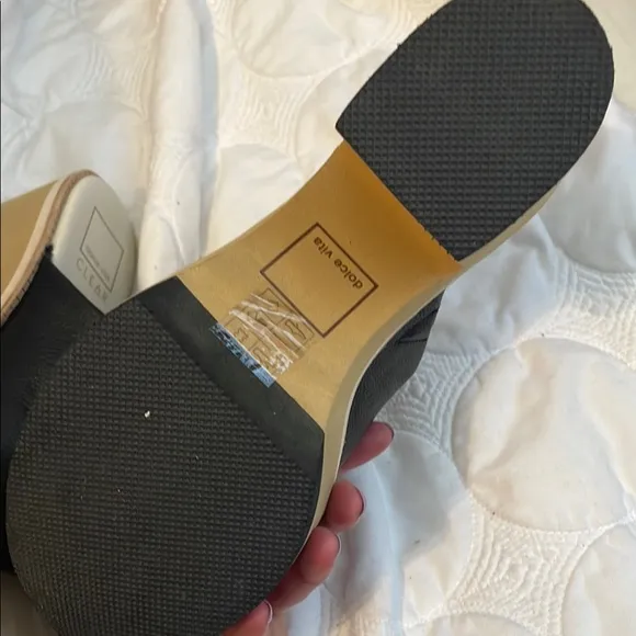 Dolce Vita Black Leather Platform Sandals