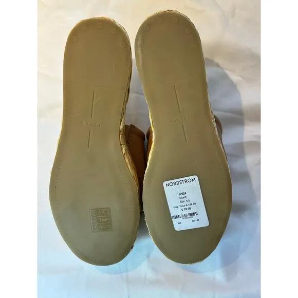 Dolce Vita Chavi Raffia platform Slide Sandals Size 9.5 NWT Tan