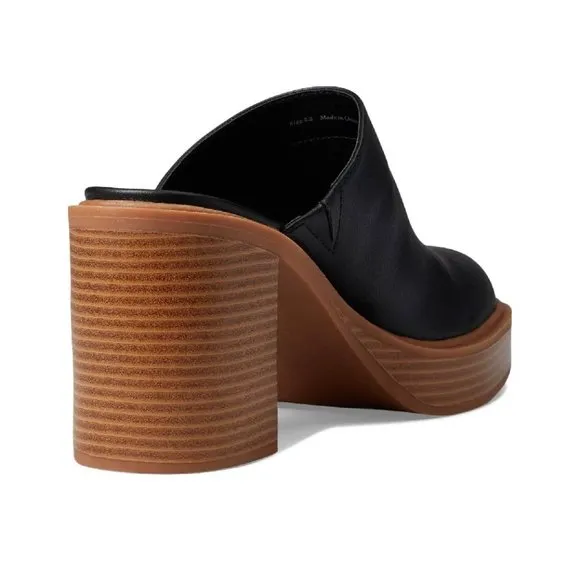 Dolce Vita Crista Black Leather Heeled Mules