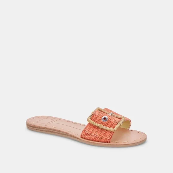 Dolce Vita Dasa Sandals In Orange Raffia Size 10 NWOB
