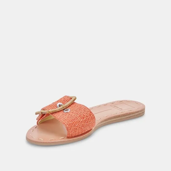 Dolce Vita Dasa Sandals In Orange Raffia Size 10 NWOB