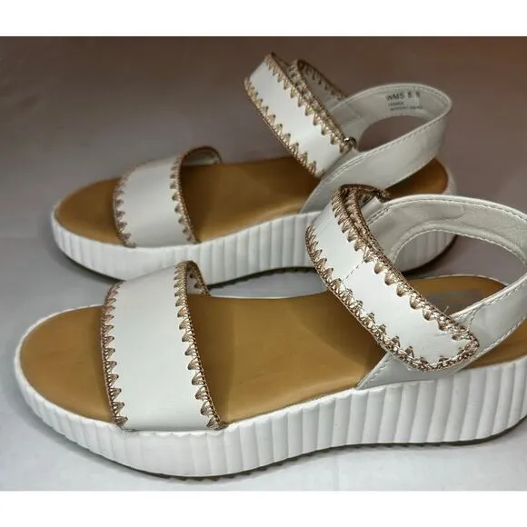 Dolce Vita Franca Women's white faux leather Sandal Slingback Size 8.5