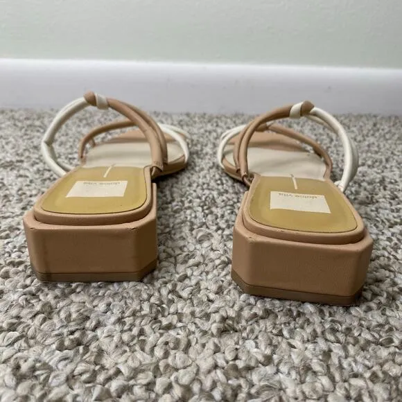 Dolce Vita Hansin Sandals Size 8.5 Cafe Beige White Strappy Low Heel Casual
