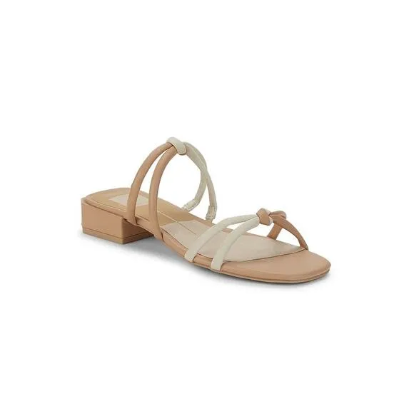Dolce Vita Hansin Sandals Size 8.5 Cafe Beige White Strappy Low Heel Casual