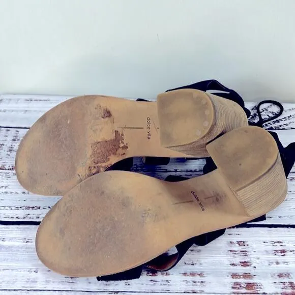 Dolce Vita Lyndon Lace Up Suede Block Heel Sandals size 9.5