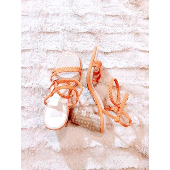 Dolce Vita Oro Braided Strap Block Heel Sandals Size 8